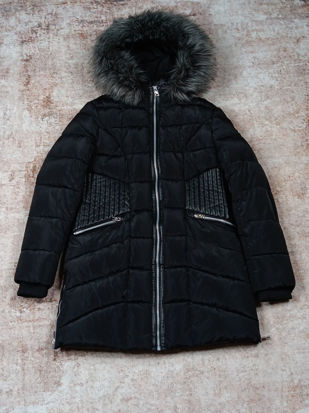 Point Zero Black Parka Puffer Coat Womens Medium